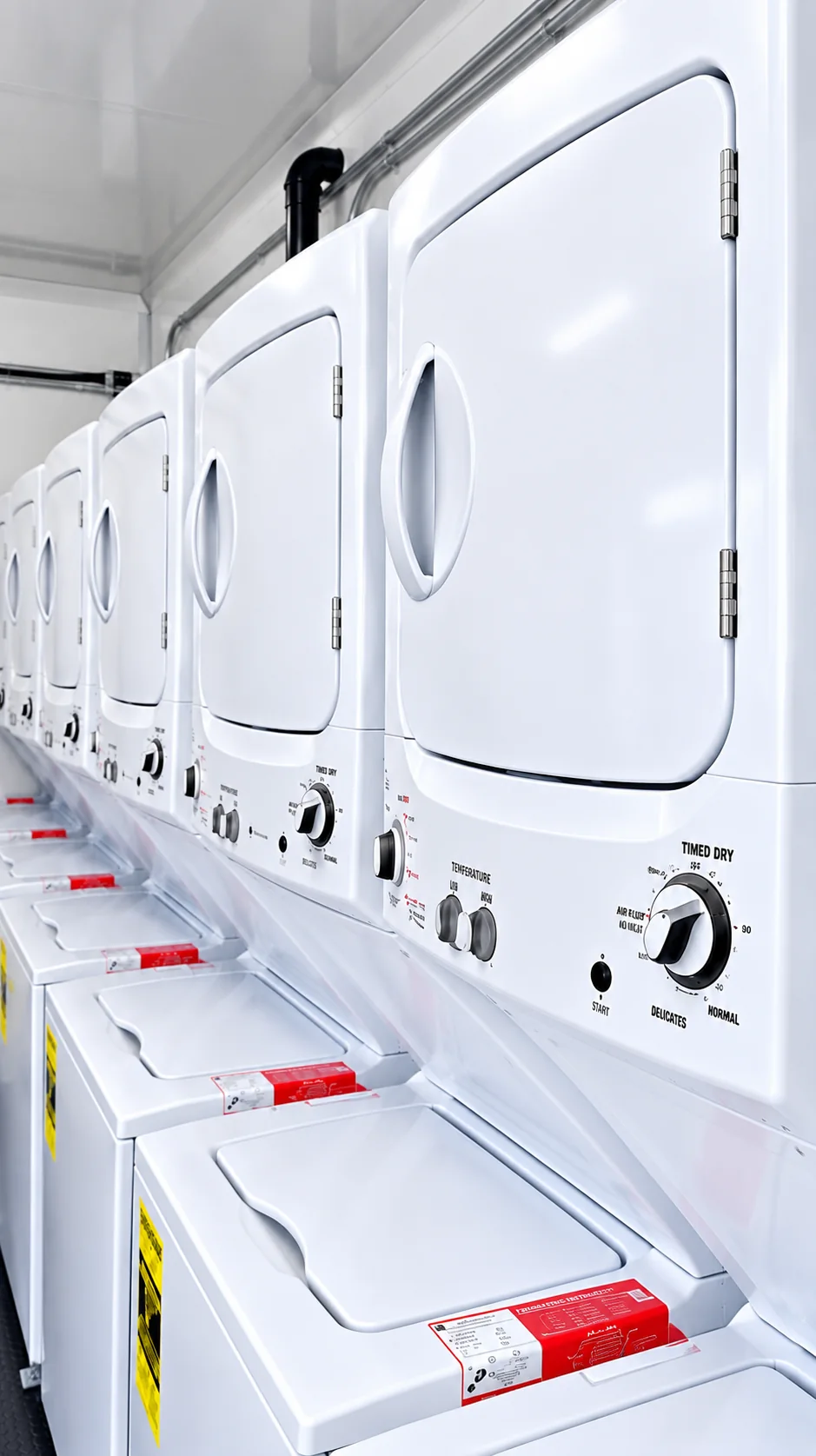 Interior of the 24 ft mobile laundry trailer