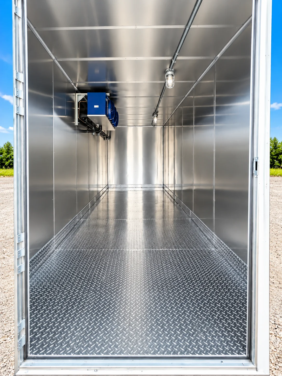 Cold-storage interior of the 20 ft refrigerated container